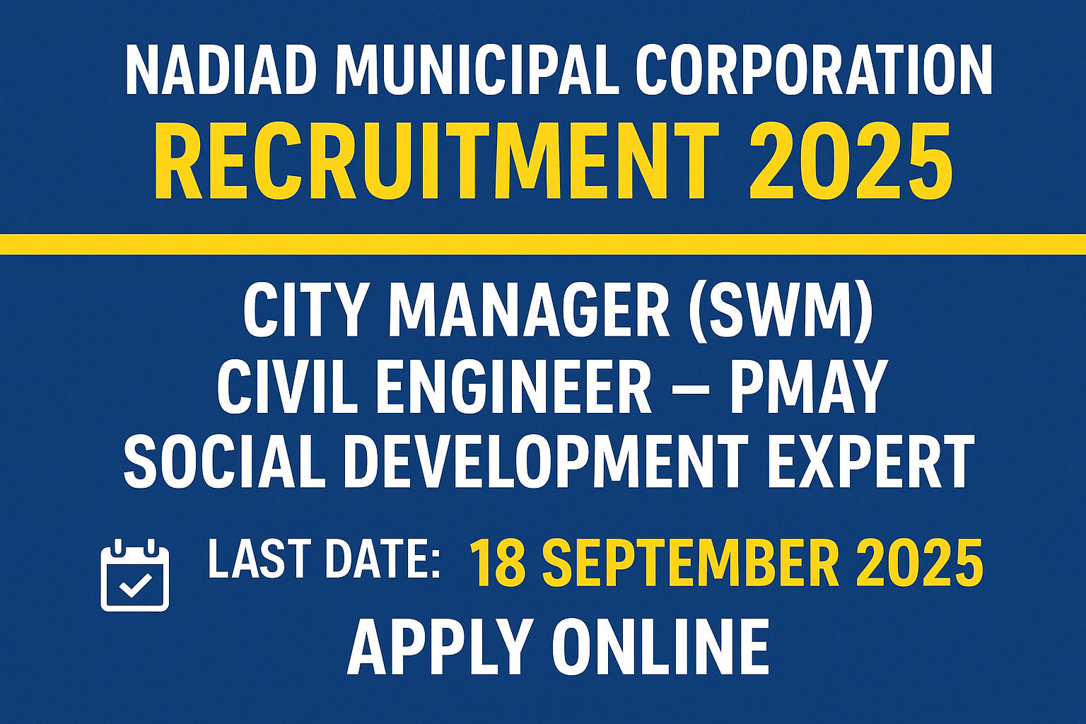 Nadiad Municipal Corporation Recruitment 2025