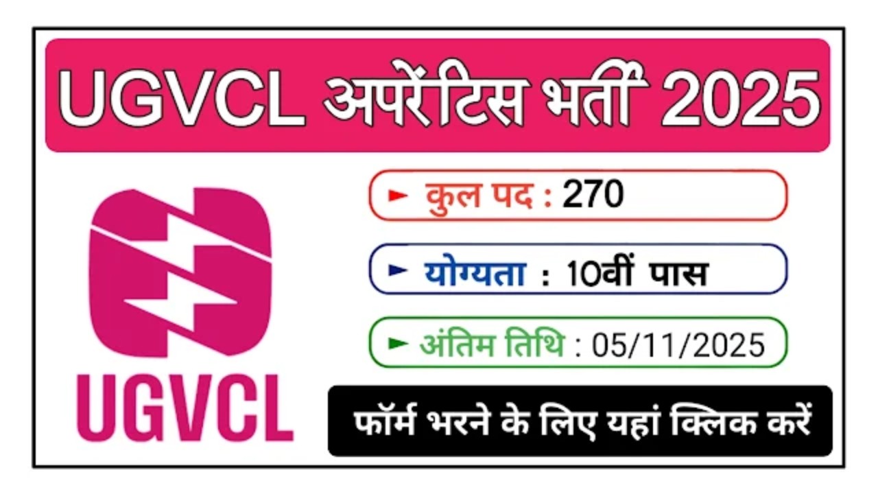 UGVCL Himatnagar Apprentice Lineman Recruitment 2025